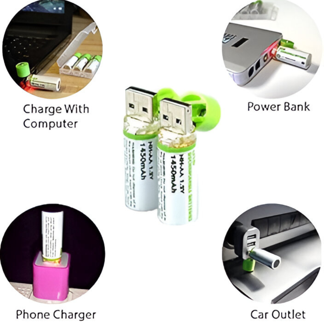 EcoBatteries - USB Rechargeable Batteries 4 Pack